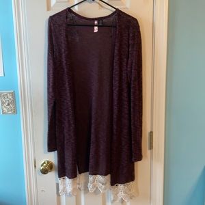 🌟Purple Lace Trim Cardigan WILL TAKE ANY OFFER🌟